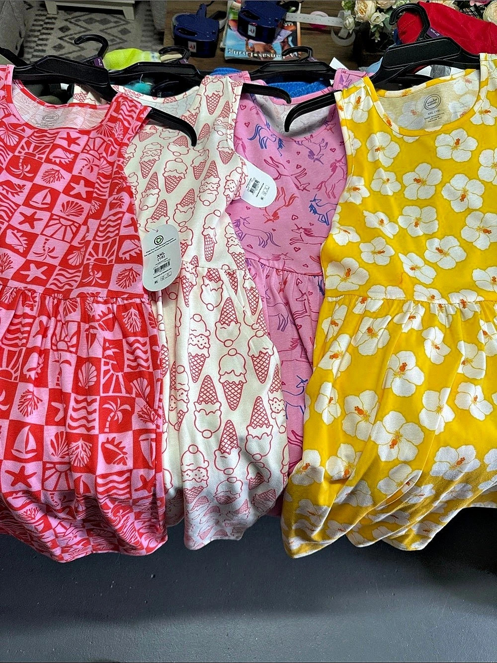 4-Wonder Nation Girls Tank Play Dress Red & Yellow size xxl (18)